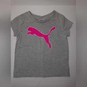 Puma | Tshirt Grey with Pink Puma Logo Size 3